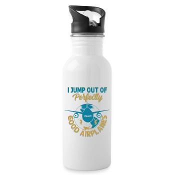 I Jump Out Of Perfectly Good Airplanes Skydiver Pa - Trinkflasche mit integriertem Trinkhalm - Weiß - Rechts