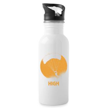 I Like To Get High Parachute Skydiver - Trinkflasche mit integriertem Trinkhalm - Weiß - Rechts