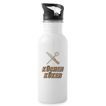 KÜCHEN KÜKEN - Trinkflasche mit integriertem Trinkhalm - Weiß - Rechts