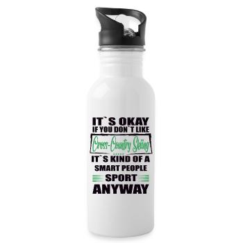It's Okay If You Don't Like cross country skiing - Water bottle with straw - white - Right