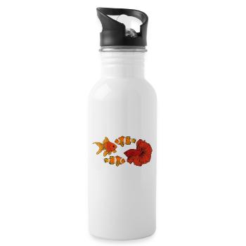 Aquaristik Fischzucht Aquarianer - Trinkflasche mit integriertem Trinkhalm - Weiß - Rechts