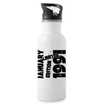 JANUAR 1991 LIMITIERTE AUFLAGE - Trinkflasche mit integriertem Trinkhalm - Weiß - Rechts