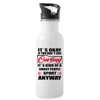 It's Okay If You Don't Like curling - Water bottle with straw - white - Right