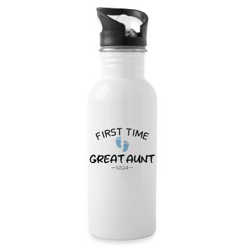 First time Great Aunt 2024 New Baby For Auntie To - Water bottle with straw - white - Right