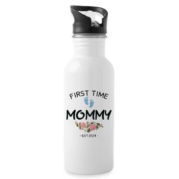 First time Great Aunt 2024 New Baby For Auntie To - Water bottle with straw - white - Right