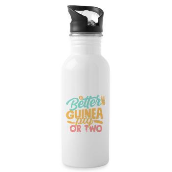 Life Is Better With A Guinea Pig Or Two Or Three C - Water bottle with straw - white - Right