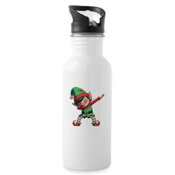 Dabbing Weihnachts Elf Dab Weihnachten - Trinkflasche mit integriertem Trinkhalm - Weiß - Rechts