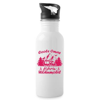Camping Rentner Coole Omas fahren Wohnmobil - Trinkflasche mit integriertem Trinkhalm - Weiß - Rechts