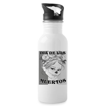 DIA DE LOS MUERTOS - Trinkflasche mit integriertem Trinkhalm - Weiß - Rechts