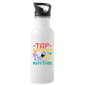 Tap Dancers Do It With Rhythm Tap Dancing Tap Danc - Trinkflasche mit integriertem Trinkhalm - Weiß - Rechts