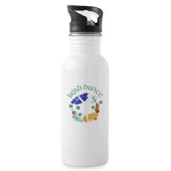 Irish Dance Lustig St. Patricks Day Tanzen Irland - Trinkflasche mit integriertem Trinkhalm - Weiß - Rechts