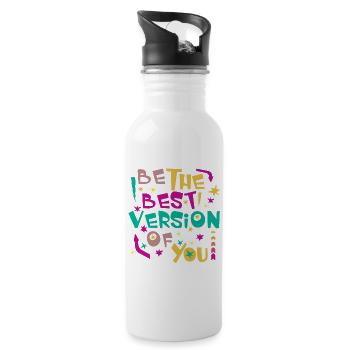 BE THE BEST VERSION OF YOU - Water bottle with straw - white - Right