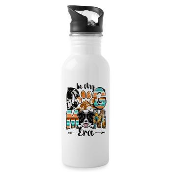 Border Colliel Dog In My Dog Mom Era Mothers Day - Water bottle with straw - white - Right