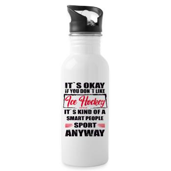 It's Okay If You Don't Like Ice Hockey - Water bottle with straw - white - Right