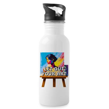 ARTIST MAKES THE PICTURE - Trinkflasche mit integriertem Trinkhalm - Weiß - Rechts