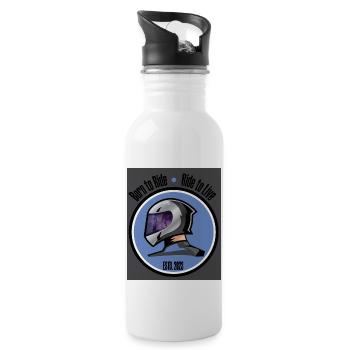 Born to Ride, Ride to Live - Trinkflasche mit integriertem Trinkhalm - Weiß - Rechts