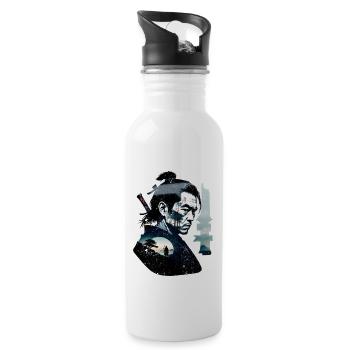 Samurai Warrior - Japan - Demon - Water bottle with straw - white - Right