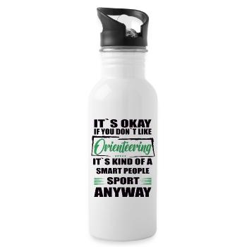 It's okay if you don't like orienteering - Water bottle with straw - white - Right