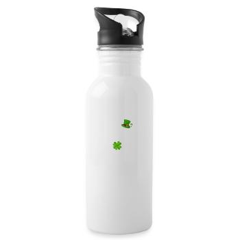 Irischer Bigfoot Sasquatch Shamrock Lustiger - Trinkflasche mit integriertem Trinkhalm - Weiß - Rechts