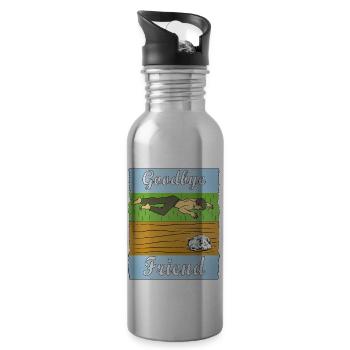 MENSCH TRAURIG HUND - Trinkflasche mit integriertem Trinkhalm - Lightsilver - Rechts