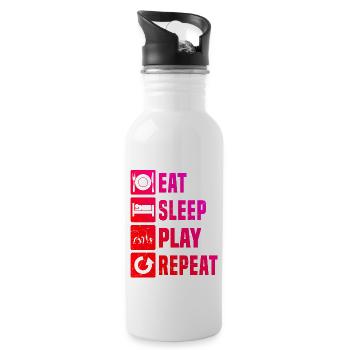 Playing Tennis Playing Tennis Players - Water bottle with straw - white - Right