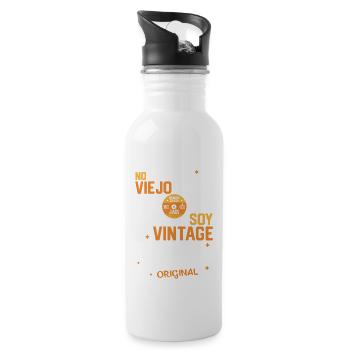 70th Birthday Vintage 1953 - Original Gift - Water bottle with straw - white - Right