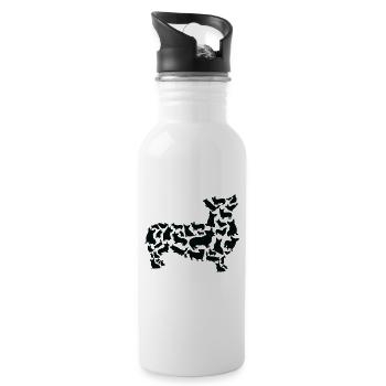 Pembroke Welsh Corgi Dog Mom Pembroke Welsh Corgi - Water bottle with straw - white - Right