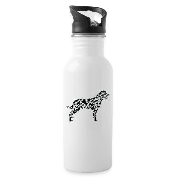 Rottweiler Hund Mama Rottweiler Papa - Trinkflasche mit integriertem Trinkhalm - Weiß - Rechts