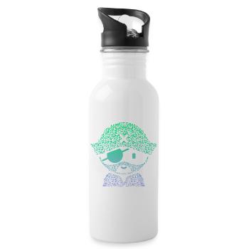 Silhouette icône Pirate | Garçons Pirate - Gourde avec paille intégrée - blanc - Droite