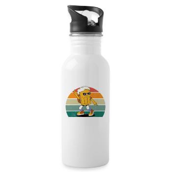Sorry I Wasn't Listening I Was Thinking About Beer - Trinkflasche mit integriertem Trinkhalm - Weiß - Rechts