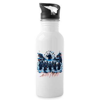 Silent Night Festive Slasher Candy Cane Menace - Trinkflasche mit integriertem Trinkhalm - Weiß - Rechts