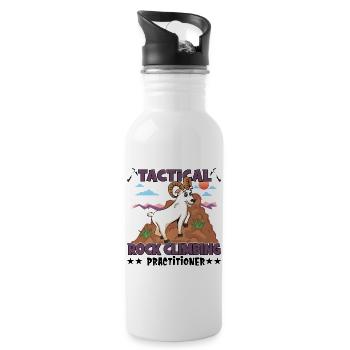 Taktischer Kletterüber - Trinkflasche mit integriertem Trinkhalm - Weiß - Rechts