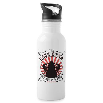 Ich bin ein , aber nicht in einer Band - Trinkflasche mit integriertem Trinkhalm - Weiß - Rechts