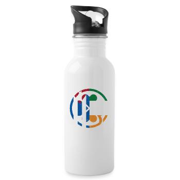 Irish Cuban Flag Ireland Cuba Shamrock - Water bottle with straw - white - Right