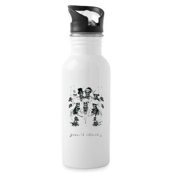 Dead Silent Night Victorian Skeleton Carolers - Water bottle with straw - white - Right