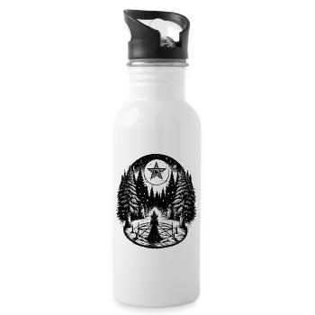 Witch's Winter Solstice Yule Celebration - Water bottle with straw - white - Right