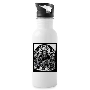 Démon de Noël de célébration de la nuit de Krampus - Gourde avec paille intégrée - blanc - Droite