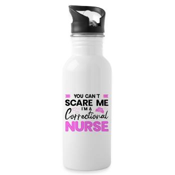 Infirmière correctionnelle Vous ne pouvez pas me faire peur infirmière cadeaux - Gourde avec paille intégrée - blanc - Droite