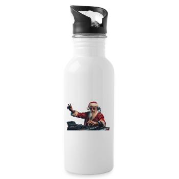 Lustige Weihnachtsdesigns Mit Dem Weihnachtsmann - Trinkflasche mit integriertem Trinkhalm - Weiß - Rechts