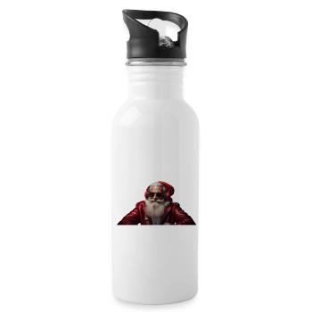 Lustige Weihnachtsdesigns Mit Dem Weihnachtsmann - Trinkflasche mit integriertem Trinkhalm - Weiß - Rechts