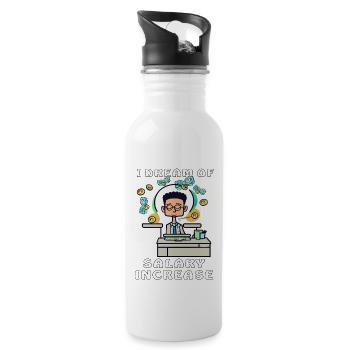 MAN I DREAM OF SALARY INCREASE - Water bottle with straw - white - Right