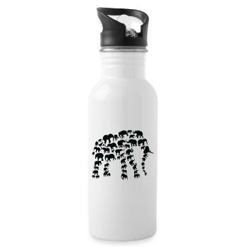 Éléphant Faune Afrique Éléphant Silhouette - Gourde avec paille intégrée - blanc - Droite
