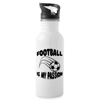 Fußballmannschaft Fußballdesign Fußballspieler - Trinkflasche mit integriertem Trinkhalm - Weiß - Rechts
