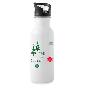 Christmas Weihnachten - Water bottle with straw - white - Right
