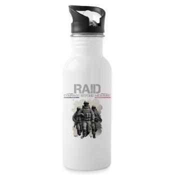 "Raid Unit - French Police Special Forces Design - Water bottle with straw - white - Right