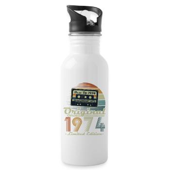 Original 1974 Vintage rétro cadeau d’anniversaire - Gourde avec paille intégrée - blanc - Droite