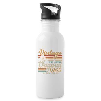 Anniversaire Millésime Fabriqué en 1965 Retro 1965 - Gourde avec paille intégrée - blanc - Droite