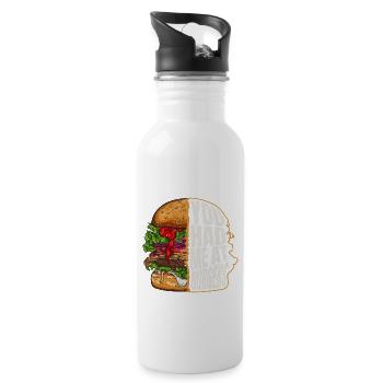 You Had Me At Burgers Meat Buns Food Hamburger - Water bottle with straw - white - Right