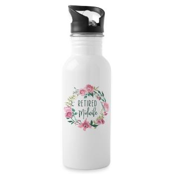 Nurse Midwife Birth Worker - Water bottle with straw - white - Right