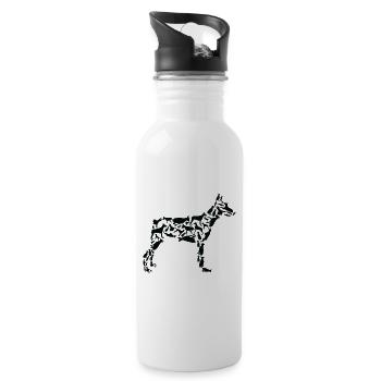 Dobermann Pinscher Hund Dobermann Pinscher Mama - Trinkflasche mit integriertem Trinkhalm - Weiß - Rechts